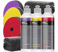 detailmate KochChemie Set de pulido: KochChemie Micro Cut + KochChemie Fine Cut + KochChemie Heavy Cut (cada 250 ml) + 3 almohadillas de pulido KochChemie compatibles + 2 paños de microfibra