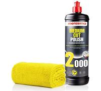 detailmate Menerna Menzerna 2000 Medium Cut - Abrillantador de 1 l + paño de microfibra 550 g/m², 40 x 40 cm