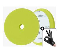 detailmate Set de Detalles - Menzerna Premium Polishing Pad Soft Cut Foam - 150 mm - Esponja de Pulido Suave - Verde + 2 nitrilo - Guantes Protectores