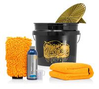 detailmate Set de lavado a mano: cubo de lavado GritGuard de 3,5 GAL, inserto Grit Guard, paño seco Liquid Elements Orange Baby XL, champú para coche Koch Chemie NanoMagic 750 ml, guante de lavado