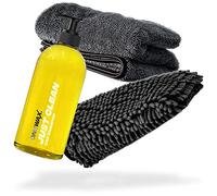 detailmate Set de lavado y secado de coche OneWax Just Clean champú 500 ml + guante de lavado de chenilla + paño seco 1000 GSM - para el lavado de coche ideal