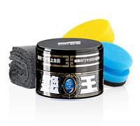detailmate Soft99 Juego de cera selladora para pintura oscura - The King of Gloss Dark soft wax, cera para coches repelente al agua, 300gr + aplicador esponja pulido manual + paño pulido microfibra