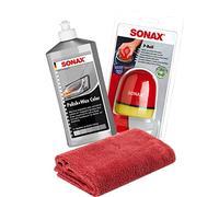 detailmate Sonax - Pulidor de manos (500 ml, bola de pulido ergonómica, gamuza de microfibra sin punta, 550 g/m²), color plateado y gris