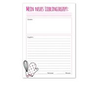 #detailverliebt 2 bloques de recetas de 50 hojas | dv277 rosa | DIN A5 | Bloc de recetas para recoger mis recetas favoritas para cocinar hornear autoescritura