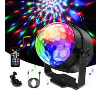 Detake Ball Disco, 360° Rotación Bola Facetada Control Vocal Lámpara de Escena, Colores Luz Fiesta con Control Remoto - Efecto de Luz Dinámica 3W RGB, 4M Cable USB para Fiesta/Navidad/Bar/Club/DJ