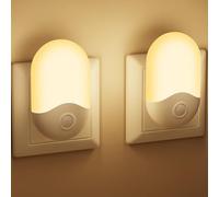 Detake Luz Nocturna Infantil con Sensor Crepuscular, AUTO ON/OFF Lámpara de Noche, 0.5W, Blanca Cálida Luz Nocturna para Niños, Escalera, Dormitorio, Cocina, Baño,30lm(sin Control Remoto)