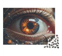 Detalle de Ojo Humano Rompecabezas de 1000 Piezas para Adultos Arte de Primer Plano de Ojo Humano Dramático Detallado Desafiante Grueso Robusto Vibrante Alivio de Estrés Decoración 70x50cm/1000pzs