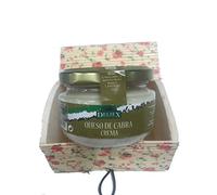 Detalle para comuniones con crema de queso de cabra en baúl de madera y mimbre (Pack 24 ud)