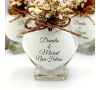 detalles boda para invitados, 20 velas en cristal personalizadas Detalles Comunion, Bautizo, Boda, Regalito Invitados, ideal como regalo recuerdos comunion (blanco, juego de 20)