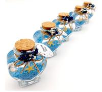 detalles boda para invitados, 20 velas en cristal personalizadas Detalles Comunion, Bautizo, Boda, Regalito Invitados, ideal como regalo recuerdos comunion Gel Blanco Y Arena azul