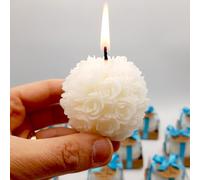 detalles boda para invitados, 50 juego de Rosa velas personalizadas regalos originales para invitados de bodas, recuerdos comunion bautizo de boda s (blanco, jueg de 50)