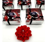 detalles boda para invitados, juego de loto velas personalizadas regalos originales para invitados de bodas, recuerdos comunion bautizo de boda (rojo, juego de 100)