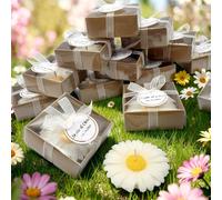 detalles boda para invitados, juego de margaritas velas personalizadas regalos originales para invitados de bodas, recuerdos comunion bautizo de boda (juego de 30)