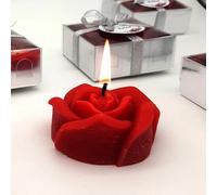 detalles boda para invitados, juego de Rosa velas personalizadas regalos originales para invitados de bodas, recuerdos comunion bautizo de boda (rojo, juego de 20)