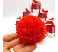 detalles boda para invitados, juego de Rosa velas personalizadas regalos originales para invitados de bodas, recuerdos comunion bautizo de boda (rojo, juego de 50)