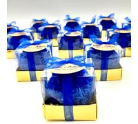 detalles boda para invitados, juego de Rosa velas personalizadas regalos originales para invitados de bodas, recuerdos comunion bautizo de boda (azul, juego de 50)