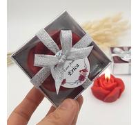 detalles boda para invitados, juego de Rosa velas personalizadas regalos originales para invitados de bodas, recuerdos comunion bautizo de boda (rojo, juego de 30)