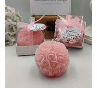 detalles boda para invitados, juego de Rosa velas personalizadas regalos originales para invitados de bodas, recuerdos comunion bautizo de boda (Rosa, juego de 100)