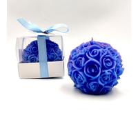 detalles boda para invitados, juego de Rosa velas personalizadas regalos originales para invitados de bodas, recuerdos comunion bautizo de boda (azul, juego de 20)