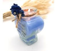 detalles boda para invitados, vela en vaso de corazón ersonalizadas Detalles Comunion, Bautizo, Boda, Regalito Invitados, ideal como regalo recuerdos(azul, 30)