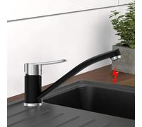 DETBOM Grifo Cocina Baja Presión Negro,Grifo in Acero Inoxidable con 3 conexiones,Mezclador Cocina para Calentador Agua,Grifo Monomando,Grifo Cocina Duradero y No Fácil Oxidar