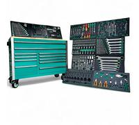 DeTec. Carro de taller equipado DT-56 | Carro de herramientas resistente con 11 cajones | para camiones y agricultura caja de herramientas llena | ruedas bloqueables con freno