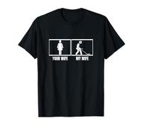 Detección de metales a tu esposa mi esposa marido divertido pesca sucia Camiseta