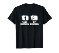Detección de metales a tu marido y mi marido divertido pesca sucia Camiseta
