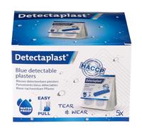 Detectaplast Juego de Recambio para Dispensador de Tiritas, 200 Tiritas Azules Impermeables para la Restauración, Kit de 5 x 40 Apósitos Detectables