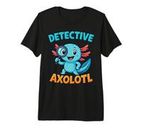 Detective Axolotl Blue Kawaii Spy Secret Agent Disfraz Niños Camiseta Premium