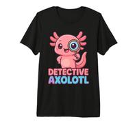 Detective Axolotl Kawaii Pink Spy Secret Agent Disfraz Niña Camiseta Premium