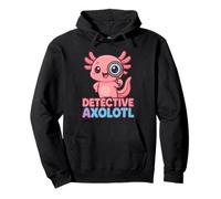 Detective Axolotl Kawaii Pink Spy Secret Agent Disfraz Niña Sudadera con Capucha