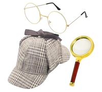 Detective Cap - Destaca con Mystery Detective Costume Set | Cosplay de detectives de kit de kit todo incluido | Detectives de durabilidad asegurada Sombrero para niños Adultos Fiesta de rendimiento de