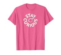 Detective de tipografía Vintage Stay Curious Camiseta, Hombre, Rosa Jaspeado, XXL