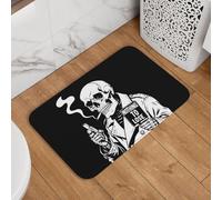 Detective Esqueleto Gótico Nada Que Perder Arte Alfombra Exterior Suave Felpudos Entrada Lavable Alfombrilla De Baño para Ducha Exterior Jardín 40X60Cm