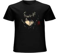 Detective L Lawliet Death Note Kira Light Shinigami Manga Anime Unisex Tees Men's T Shirt Black L