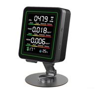 Detector de aire 5 en 1 para un monitoreo eficaz de HCHO, TVOC, temperatura y humedad (negro)