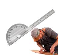 Detector de ángulo de transportador - Regla de trabajo de madera con 0-180 grados | Herramienta de búsqueda de ángulo, herramienta de medición, transportadores de brazo oscilante para matemáticas de