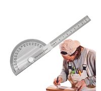 Detector de ángulo: medidor de ángulo de acero inoxidable de 180 grados,Herramienta de búsqueda, herramienta de medición, transportadores de brazo oscilante para matemáticas de geometría, dibujo