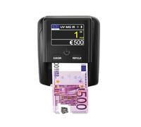 Detector de billetes falsos STANEW con medidor integrado y batería recargable. Detecta Euros, Dólares y libras. Muestra el número de entradas por valor en un clic, pantalla TFT