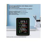 Detector de Calidad del Aire 5 en 1 con Soporte, USB Tipo C, Multifuncional, Pantalla Automática, Portátil, CO2, HCHO y TVOC, Color .