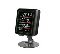 Detector de Calidad del Aire 5 en 1 con Soporte USB Tipo C, Multifuncional, Pantalla Automática, Portátil, Medidor de CO2, HCHO y TVOC, Color Negro.