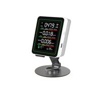 Detector de Calidad del Aire 5 en 1 con Soporte, USB Tipo C, Multifuncional, Pantalla Automática, Portátil, CO2, HCHO y TVOC, Color .