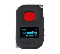 Detector de cámara oculta Escáner de señal inalámbrico con detección de ondas EM Infrarrojo y Escaneo de campo Sensibilidad ajustable Alarma antirrobo Negro 8.8x5.5cm Seguridad en el hogar