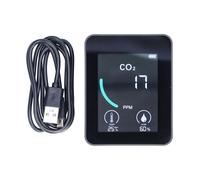 Detector De Co2 Detector De Calidad Detector De Temperatura Y Humedad con Alarma Monitoreo En Tiempo Real Portátil para Aula Familiar Gimnasio (Negra)