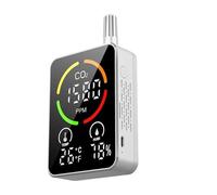 Detector de CO2 Monitor calidad del aire Medidor Temperatura Humedad Sensor NDIR dióxido carbono Probador concentración con alarma Para uso de bricolaje(White)