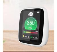 Detector de dióxido de carbono, mini monitor de calidad del aire 3 en 1, probador portátil de humedad de temperatura con alarma y cable de carga USB, para gimnasio en casa