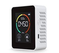 Detector de dióxido de Carbono Mtlavishness 3 en 1, Monitor de Calidad del Aire con Pantalla a Color, analizador de Temperatura y Humedad del Aire, medidor de CO2 para el hogar y (Blanca)