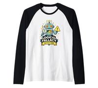 Detector de falacias lógicas Robot Divertido Pensamiento crítico Camiseta Manga Raglan