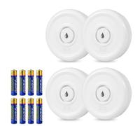 Detector de Fugas de Agua Paquete de 4 Detector Fugas de Agua con Batería 100dB Alarma Domotica Sensor de Agua Inteligente Sensor Agua Smart Life Detectores de Agua para Cocina Sótano Baño (Sin WiFi)